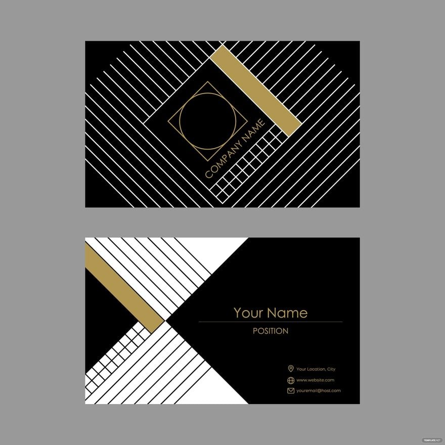 Black and White Business Card Vector