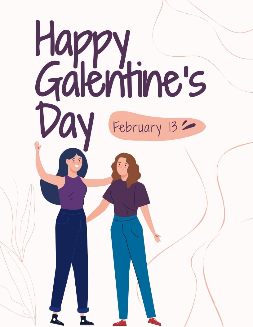 Happy Galentines Day Flyer Template in Word, Publisher, Google Docs