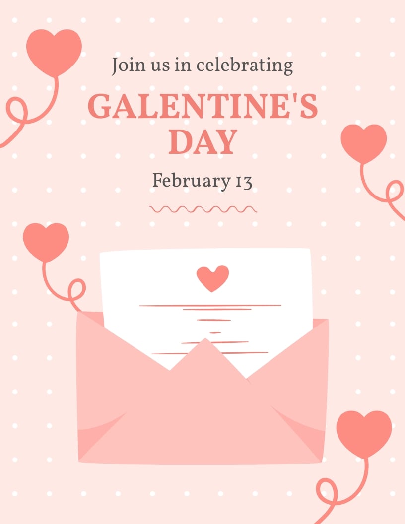 Galentine's Day Invitation Flyer Template