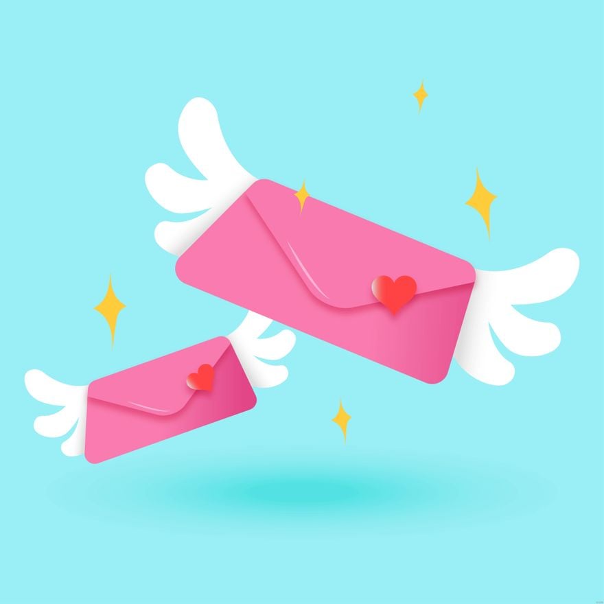 Free Envelope With Wings Illustration