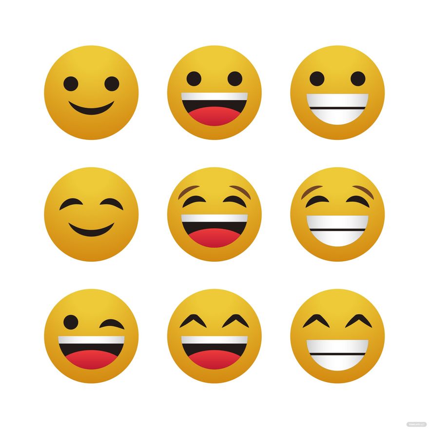 Happy Emoji Vector in Illustrator, EPS, SVG, JPG, PNG