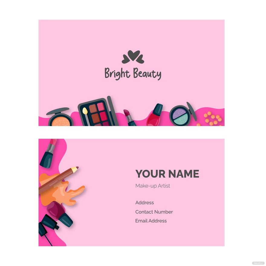 Makeup Artist Business Card Vector in Illustrator, EPS, SVG, JPG, PNG