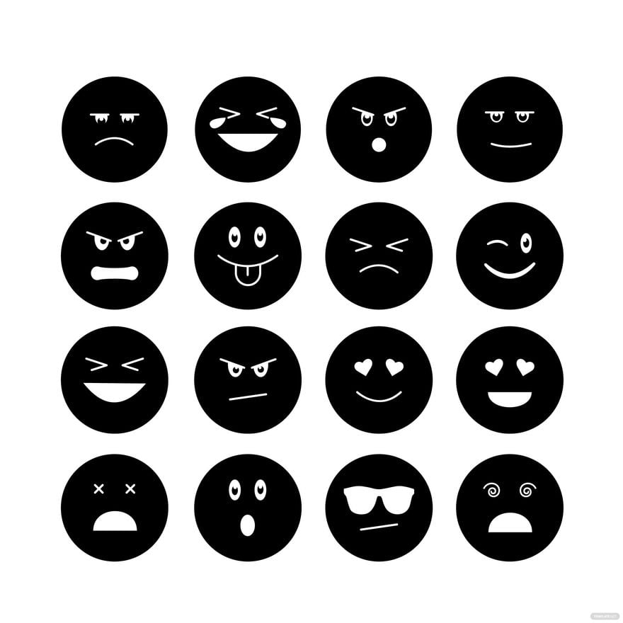 Black Emoji Vector in Illustrator, EPS, SVG, JPG, PNG