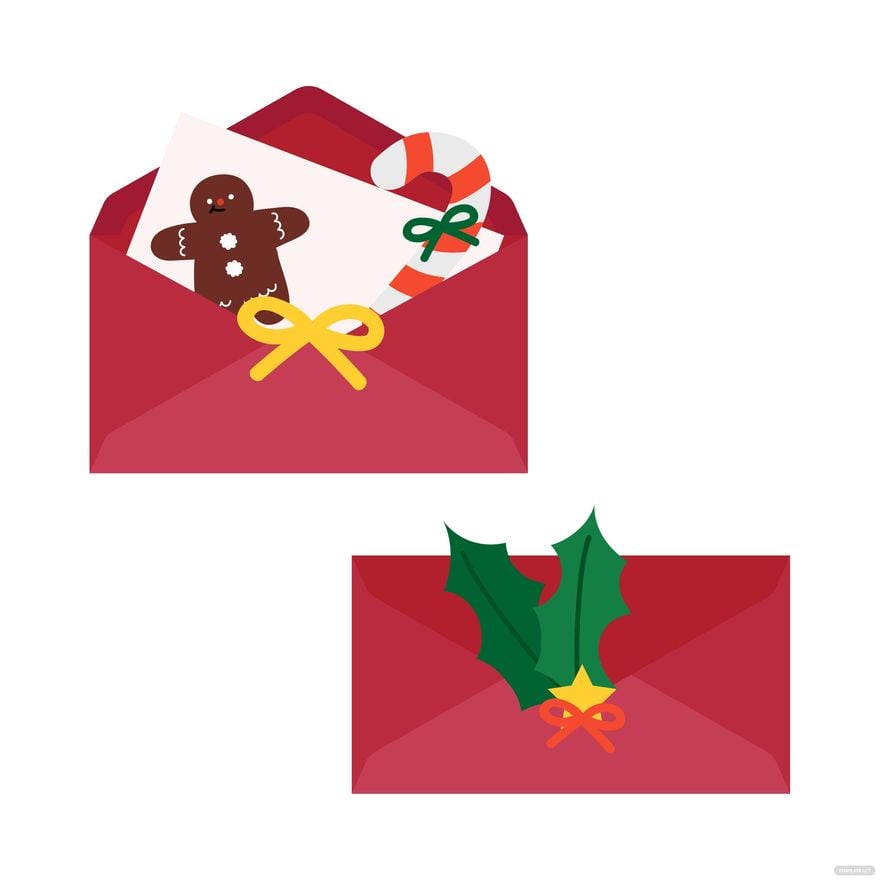 Christmas Envelope Vector in Illustrator, EPS, SVG, JPG, PNG