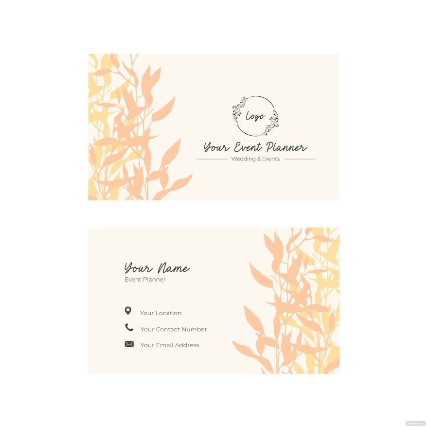 Event Planner Business Card Vector in Illustrator, EPS, SVG, JPG, PNG