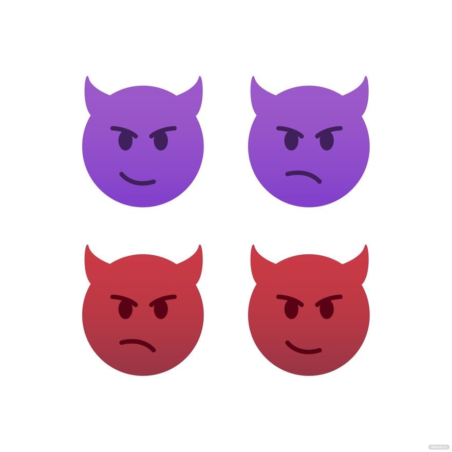 Devil Emoji Vector in Illustrator, EPS, SVG, JPG, PNG