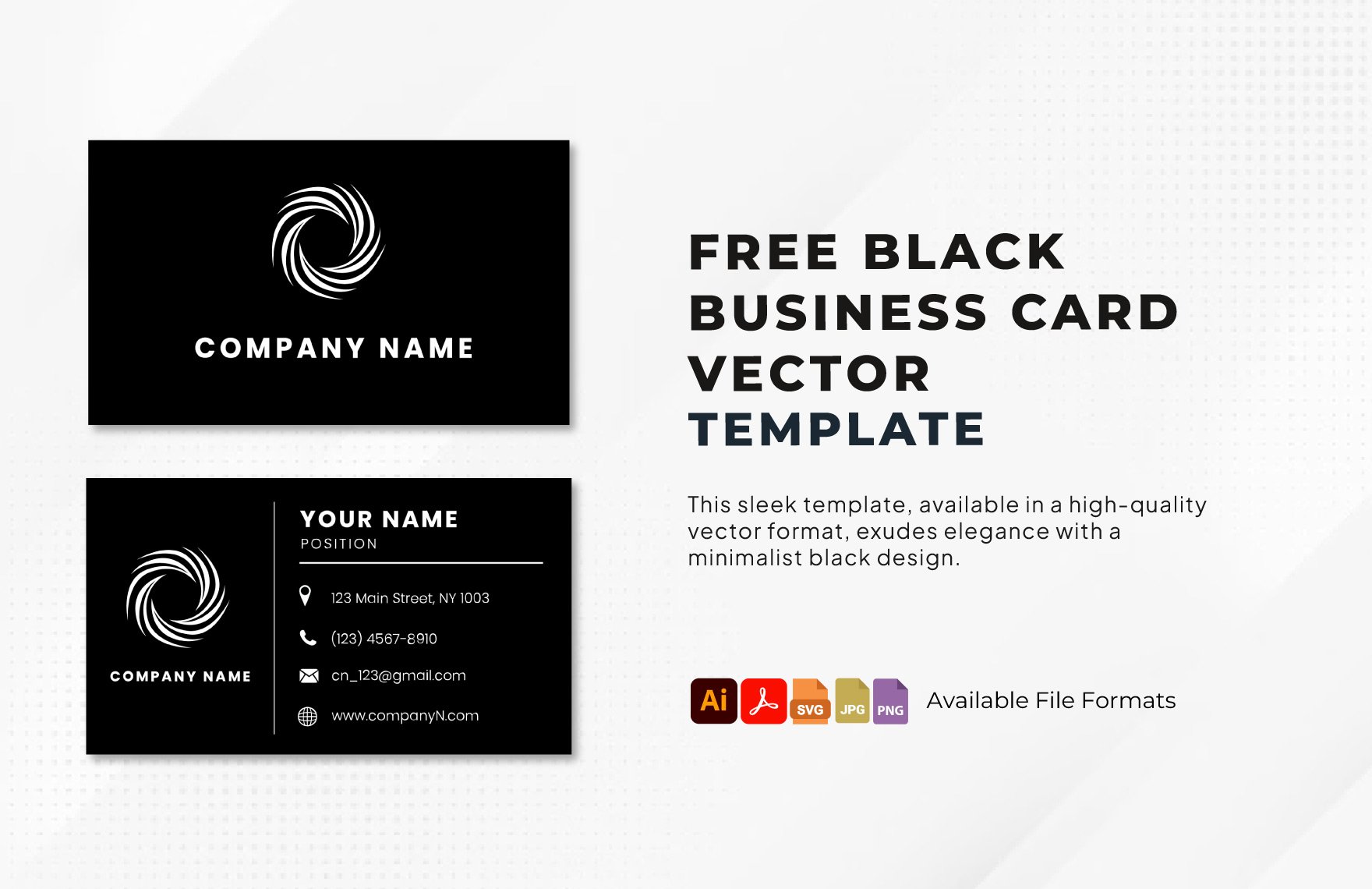 Black Business Card Vector