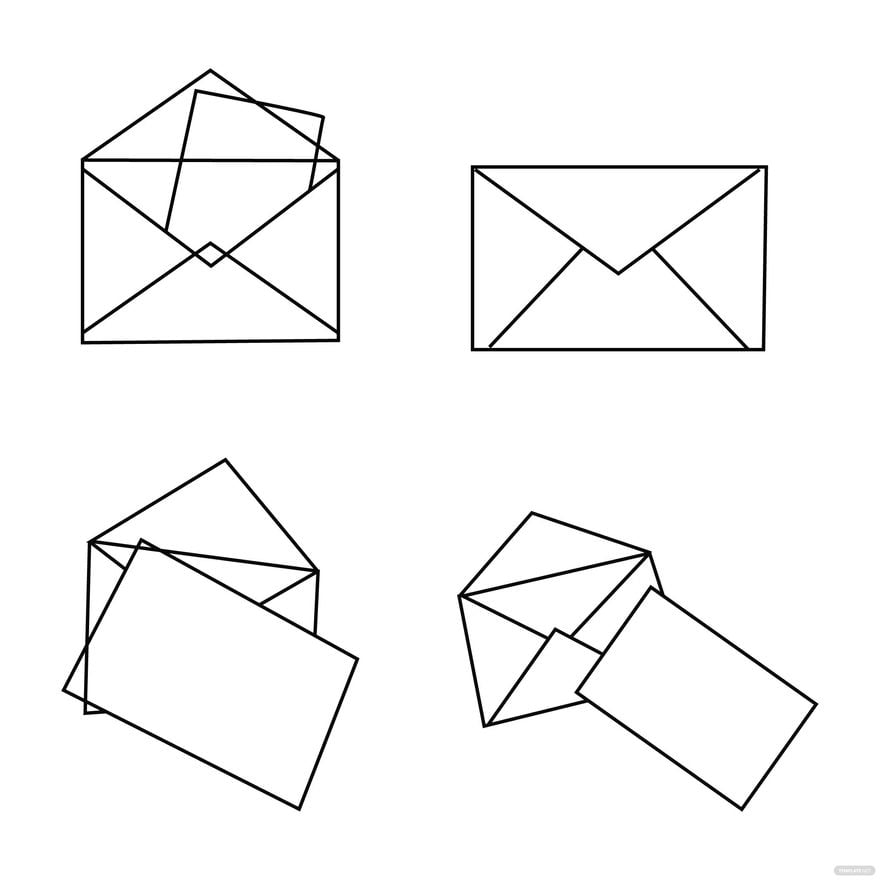 Envelope Outline Vector in Illustrator, EPS, SVG, JPG, PNG