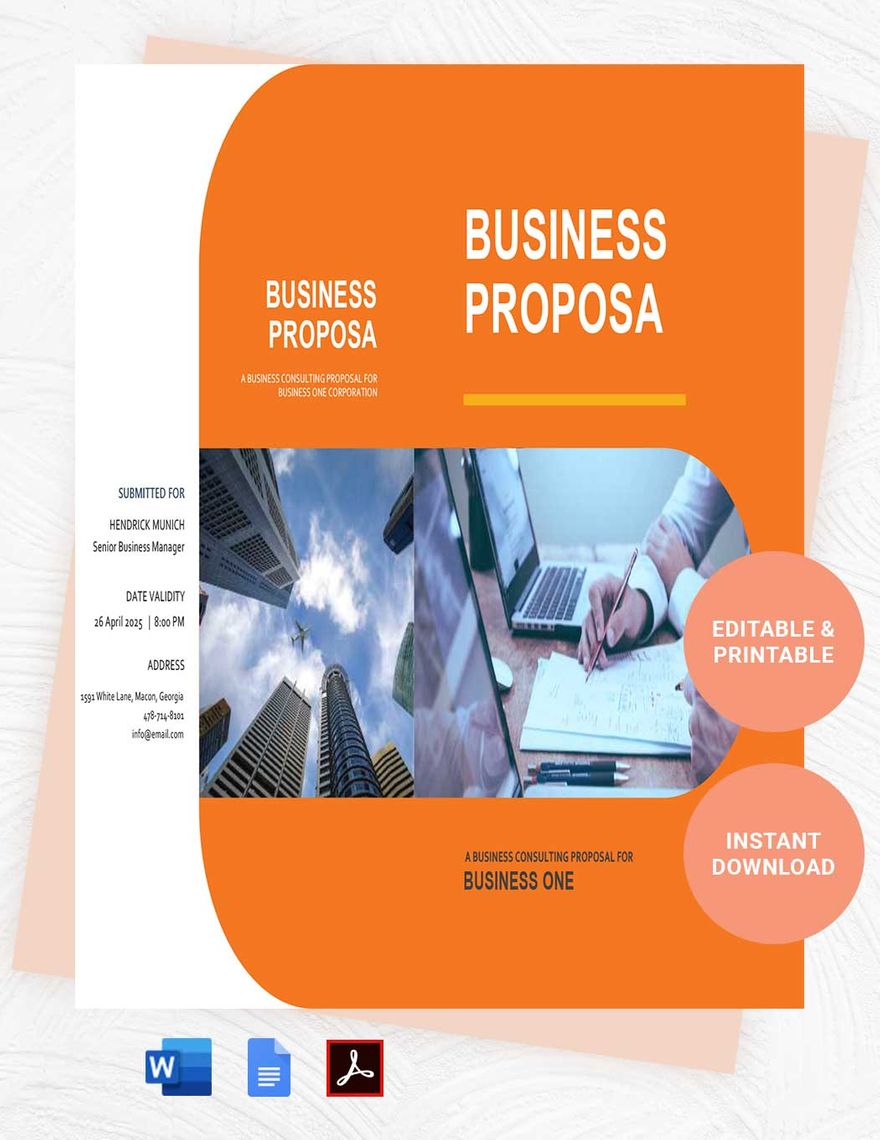 Consulting Business Proposal Template in Word, Google Docs, PDF, Apple Pages