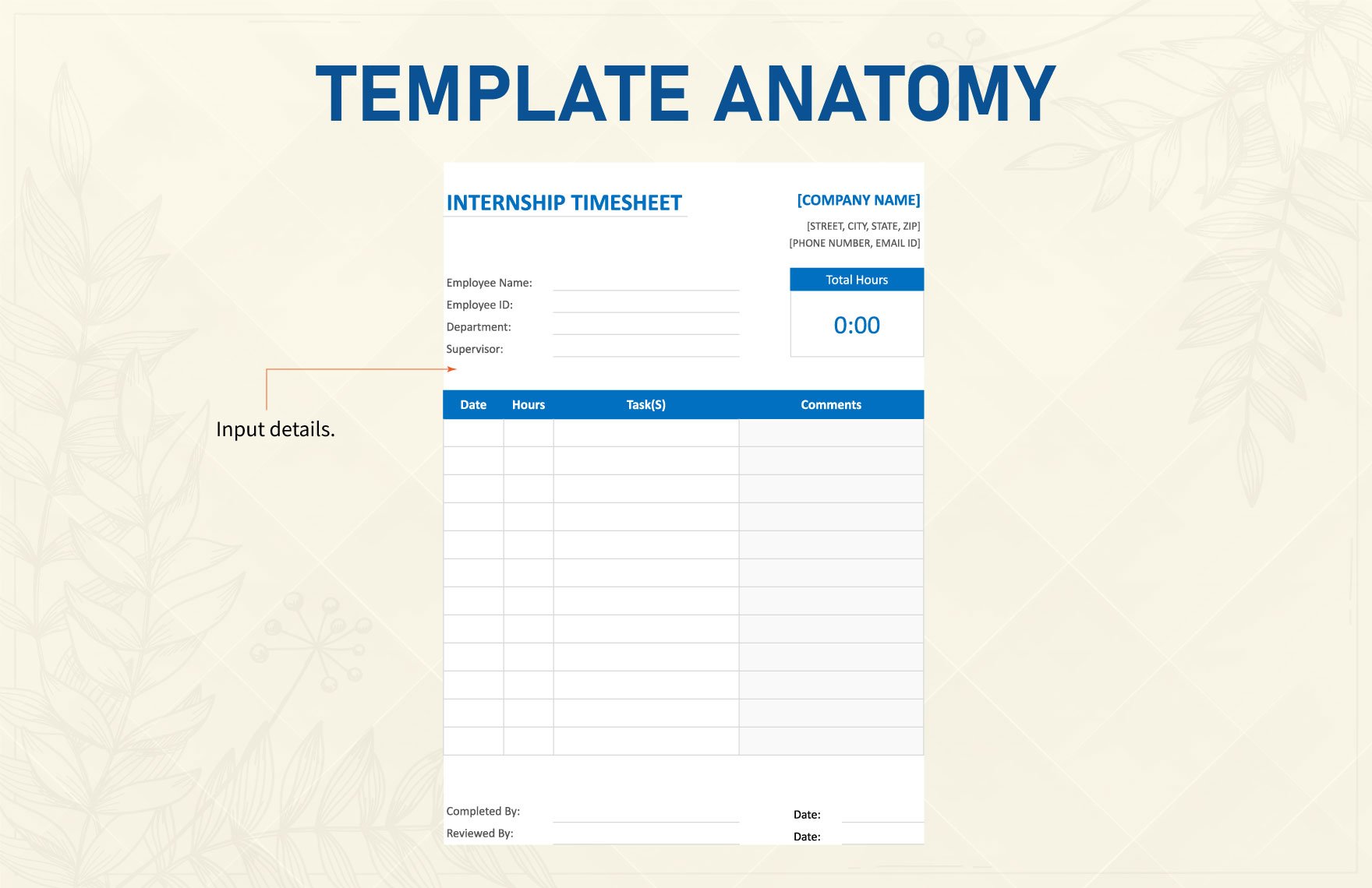 Internship Timesheet Template