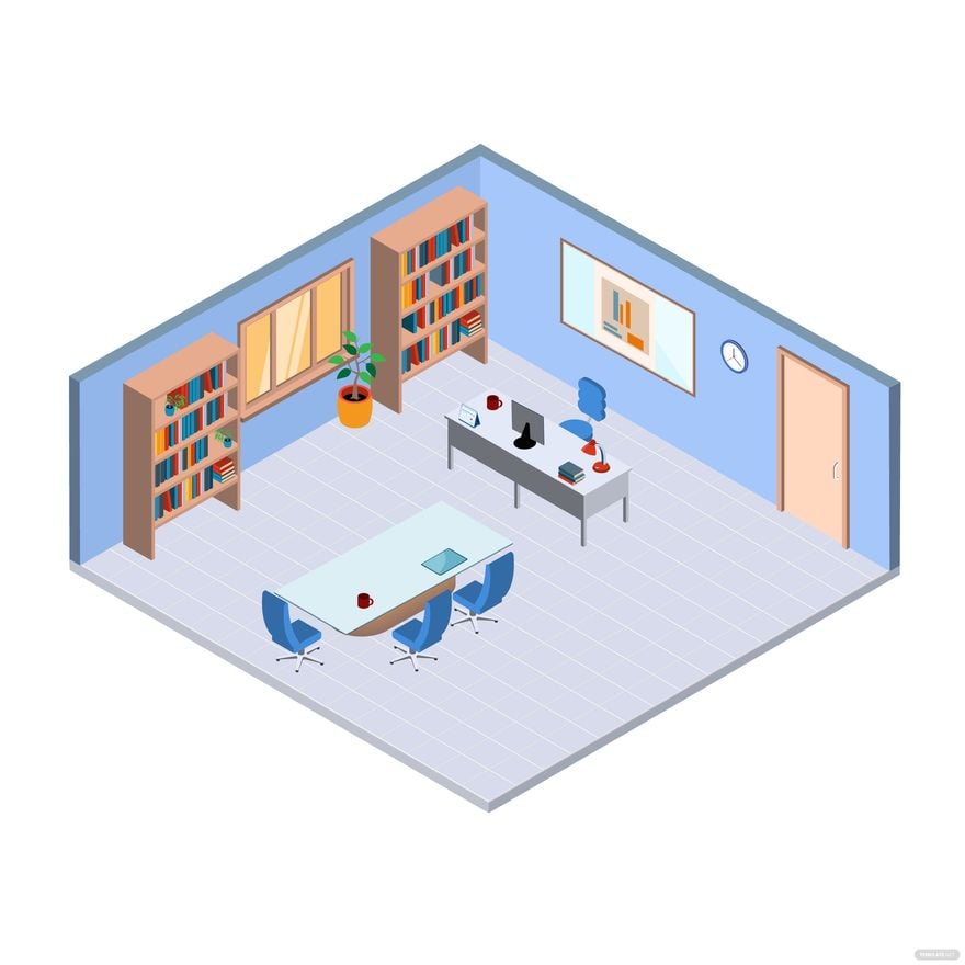 Free Isometric Office Vector
