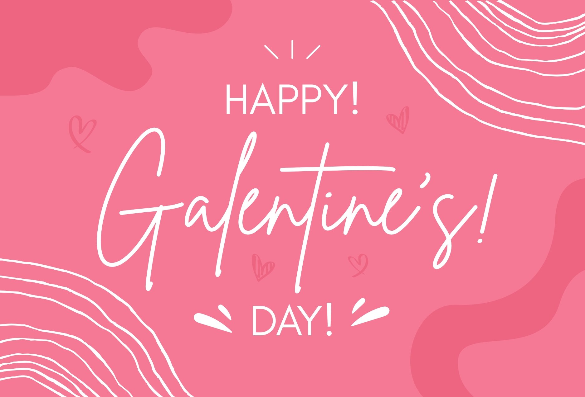Free Pink Galentine's Day Card Template