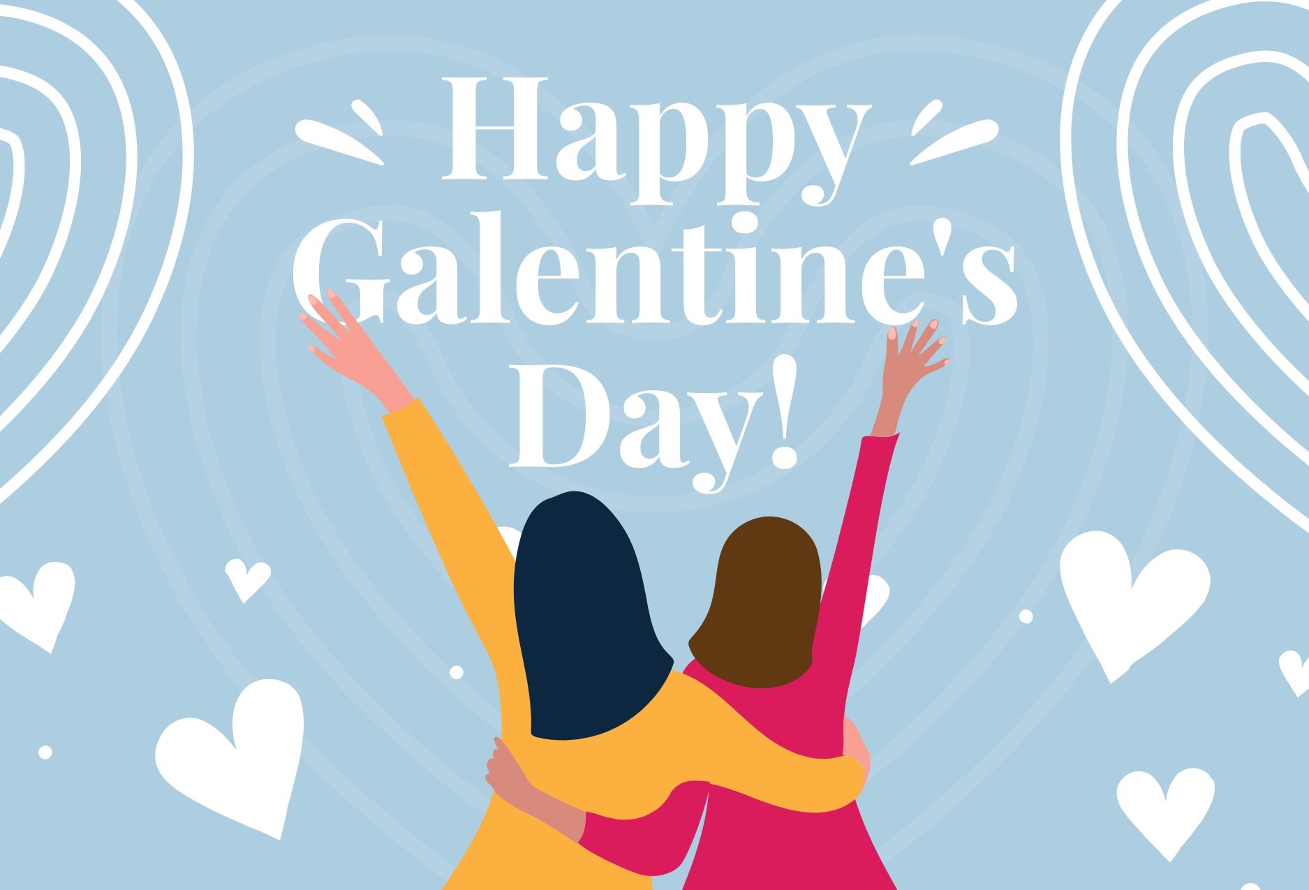 Free Modern Galentine's Day Card Template