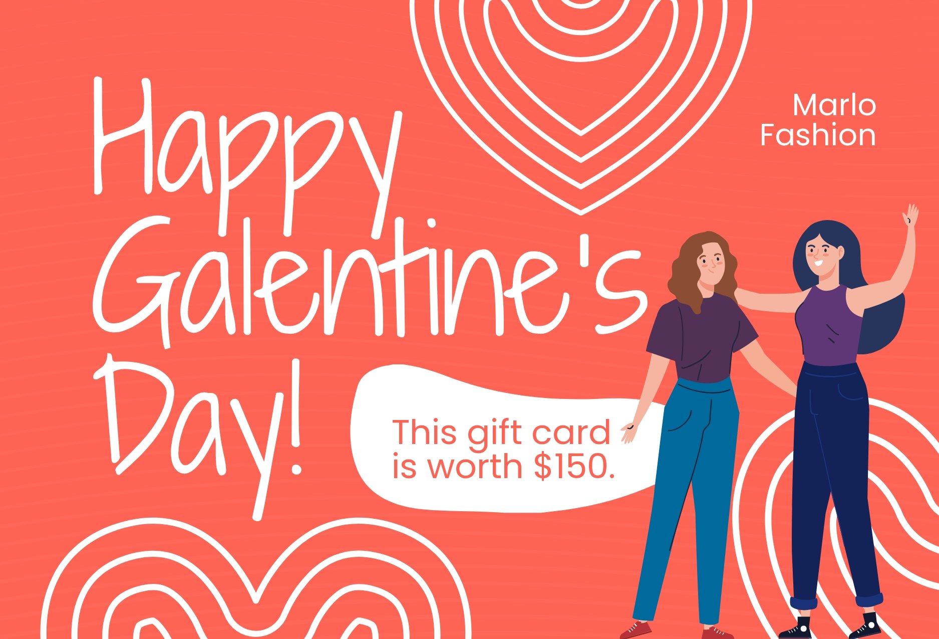 Galentines Day Gift Card Template