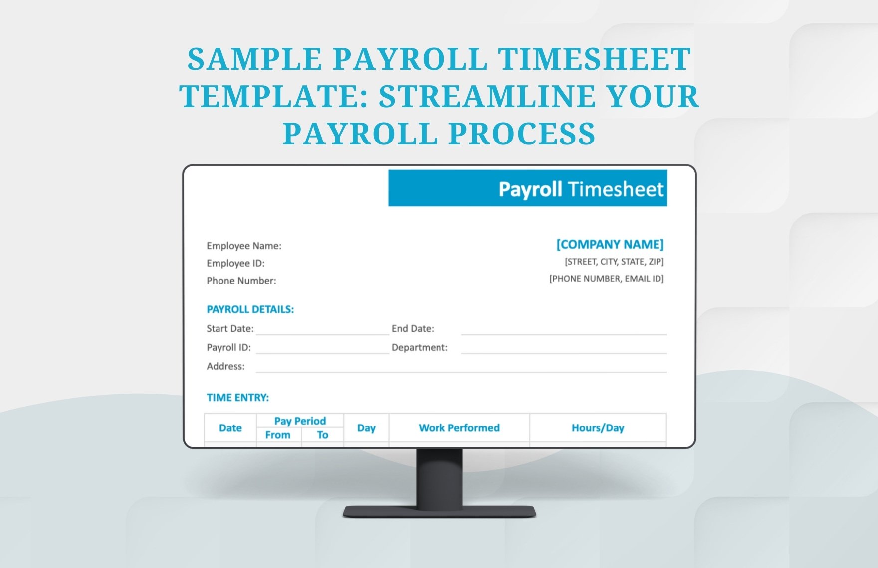 Sample Payroll Timesheet Template