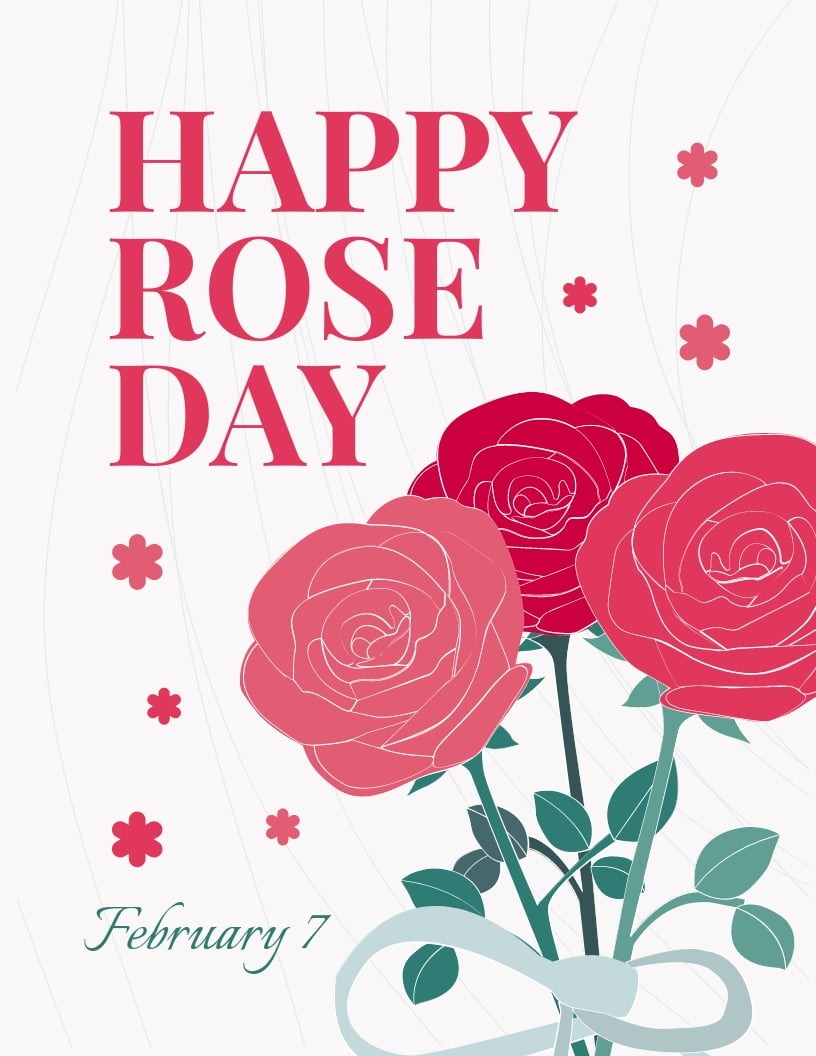 Happy Rose Day Flyer Template in Word, Publisher, Google Docs, PSD