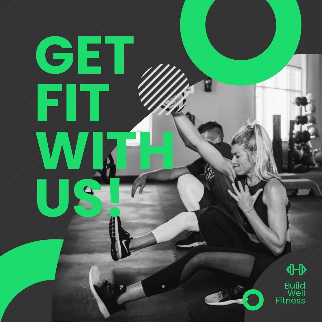 Fitness Centre Promotion Post, Instagram, Facebook Template
