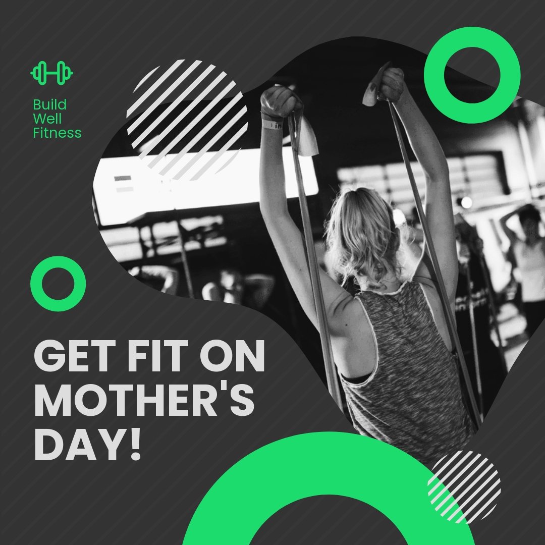 Free Mothers Day Fitness Promotion Post, Instagram, Facebook Template