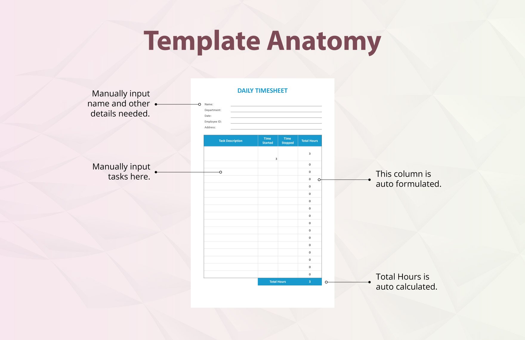 Simple Daily Timesheet Template