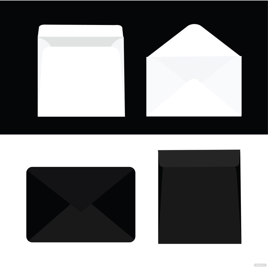 Black And White Envelope Vector in Illustrator, EPS, SVG, JPG, PNG
