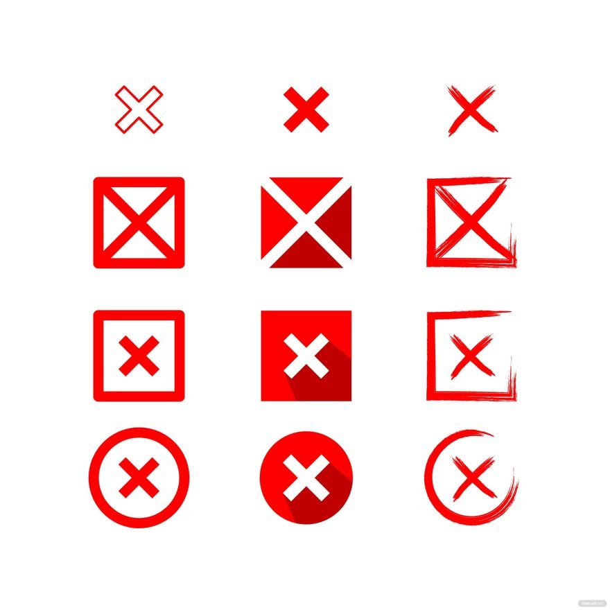 Free Red Cross Check Mark Vector