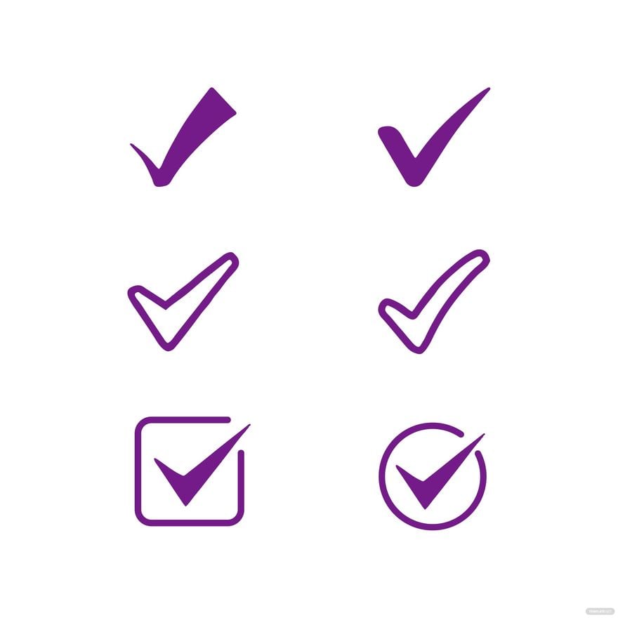 Purple Check Mark Vector