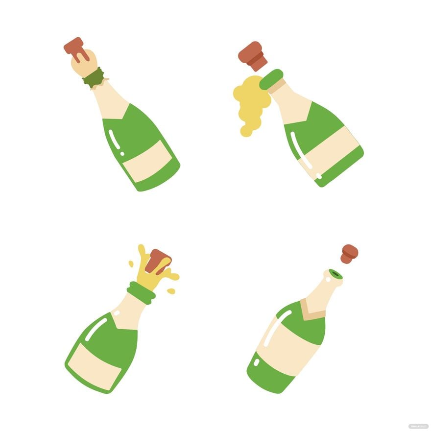Champagne Emoji Vector in Illustrator, EPS, SVG, JPG, PNG