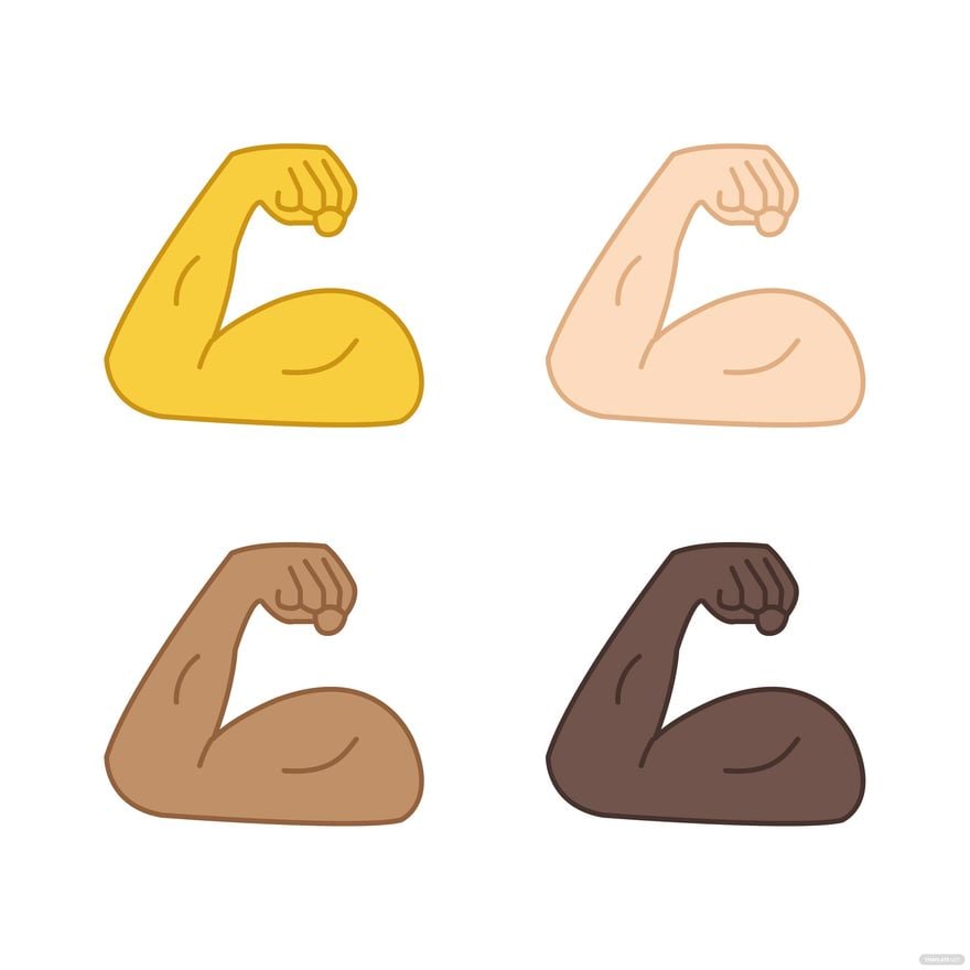 Muscle Emoji Vector in Illustrator, EPS, SVG, JPG, PNG