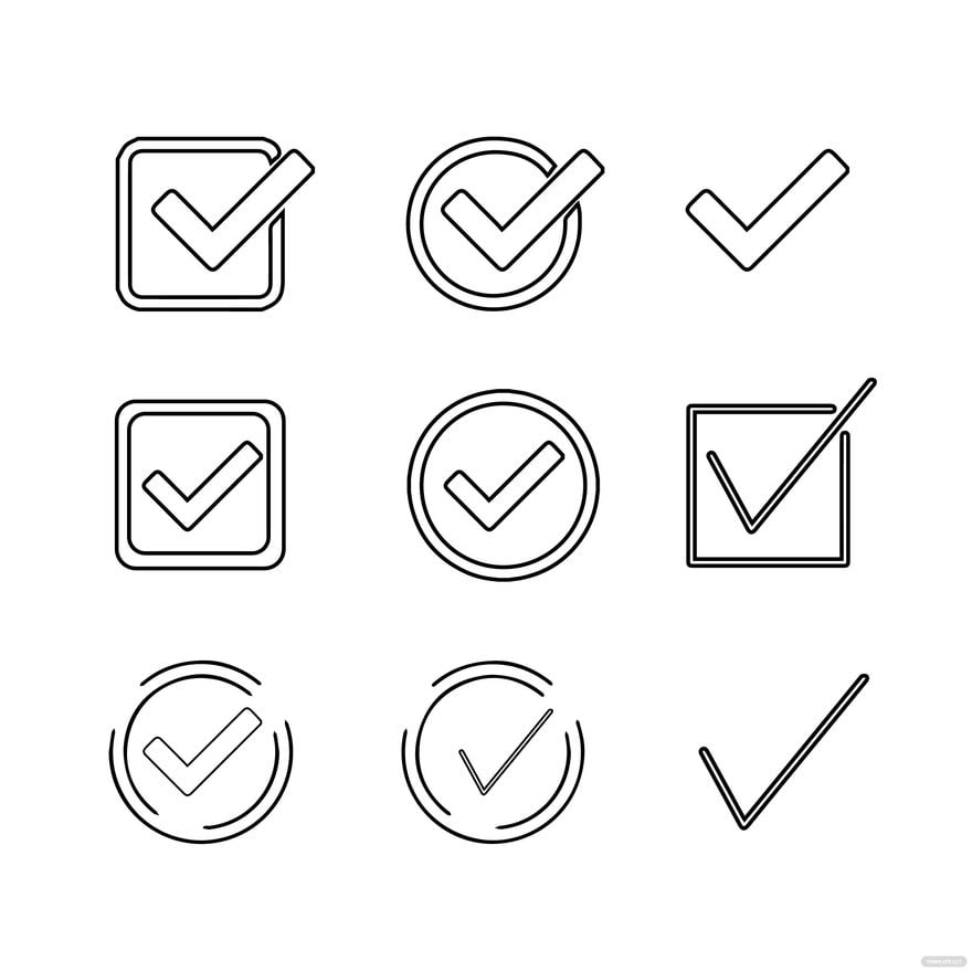 Square tick and cross check marks, checkmark, checkbox, tick and cross mark  in box icons in line style design isolated on white background. Editable  stroke. 20212681 Vector Art at Vecteezy