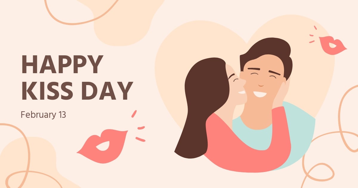 Free Happy Kiss Day Facebook Post Template