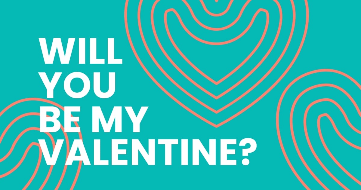 Free Will You Be My Valentine Facebook Post Template