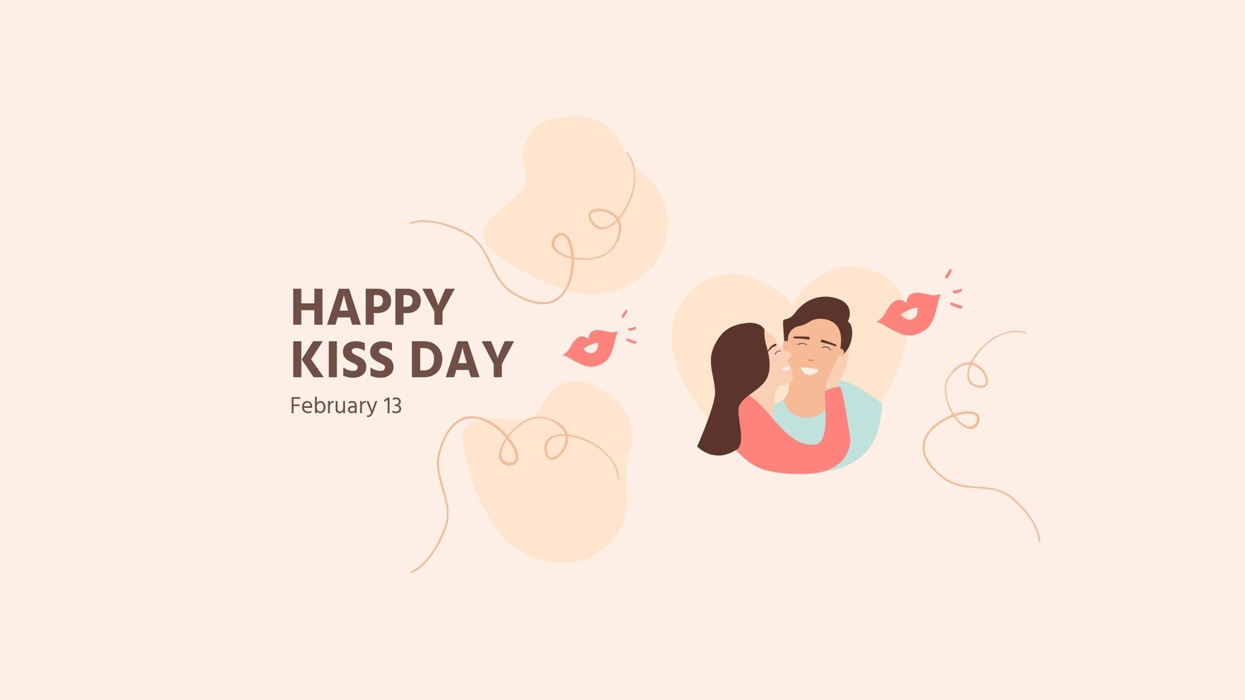 Free Happy Kiss Day Youtube Banner Template