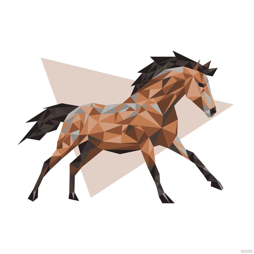 Geometric Horse Vector in Illustrator, EPS, SVG, JPG, PNG