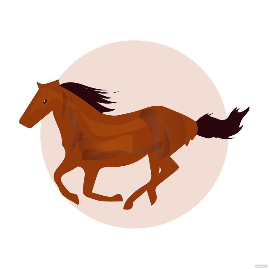 Running Horse Vector in Illustrator, EPS, SVG, JPG, PNG