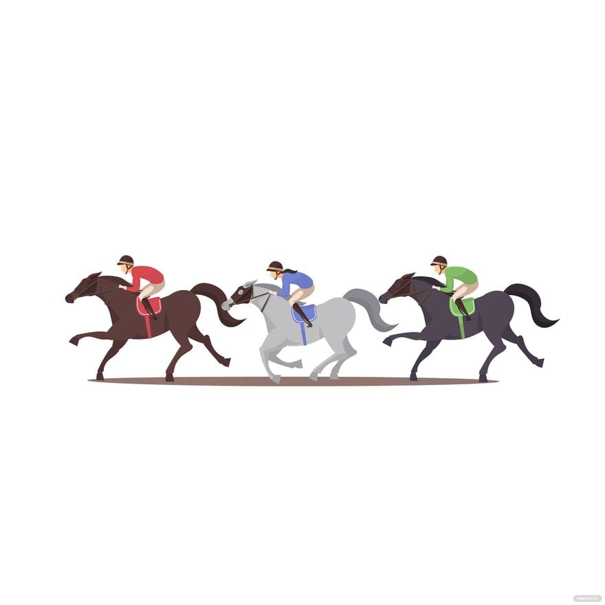 Horse Racing Vector in Illustrator, EPS, SVG, JPG, PNG