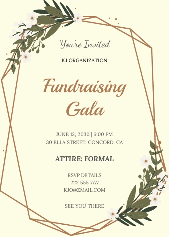 Fundraising Gala Invitation Template