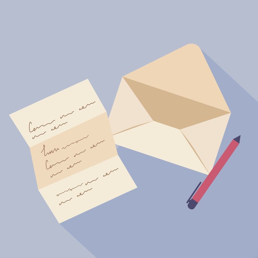 Letter with Envelope Illustration in Illustrator, EPS, SVG, JPG, PNG
