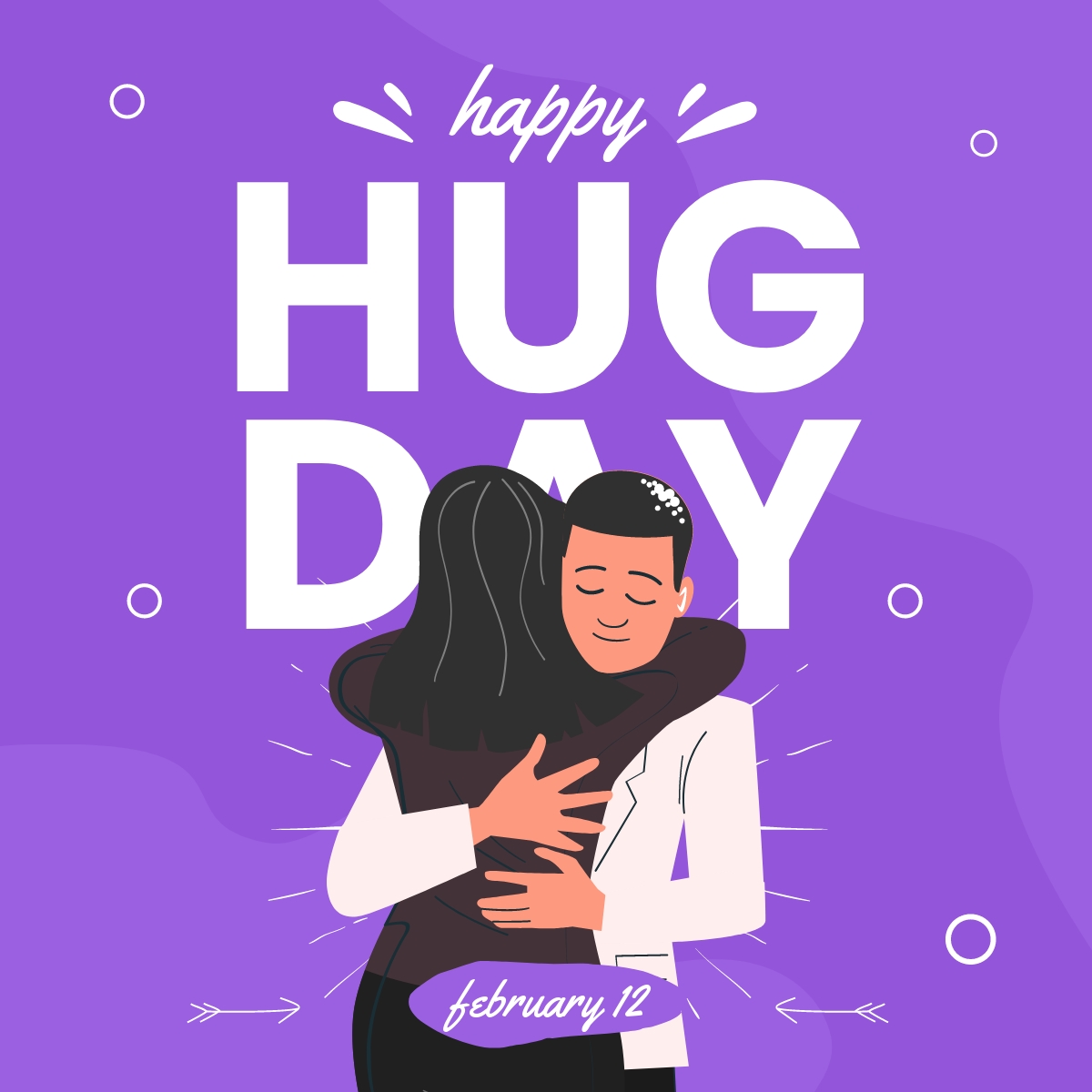 Free Happy Hug Day Linkedin Post Template