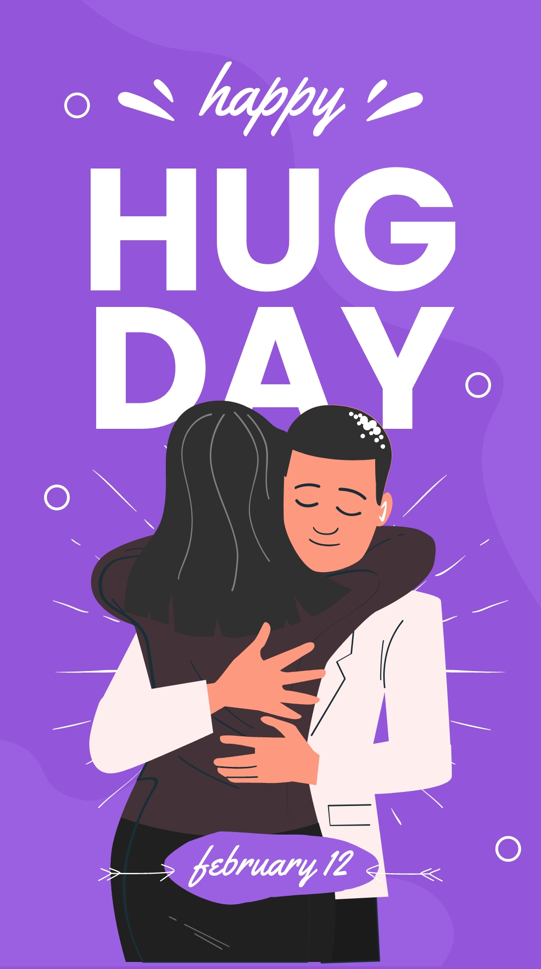 Happy Hug Day Whatsapp Post Template