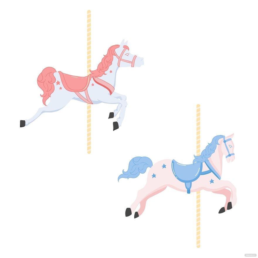 Carousel Horse Vector in Illustrator, EPS, SVG, JPG, PNG