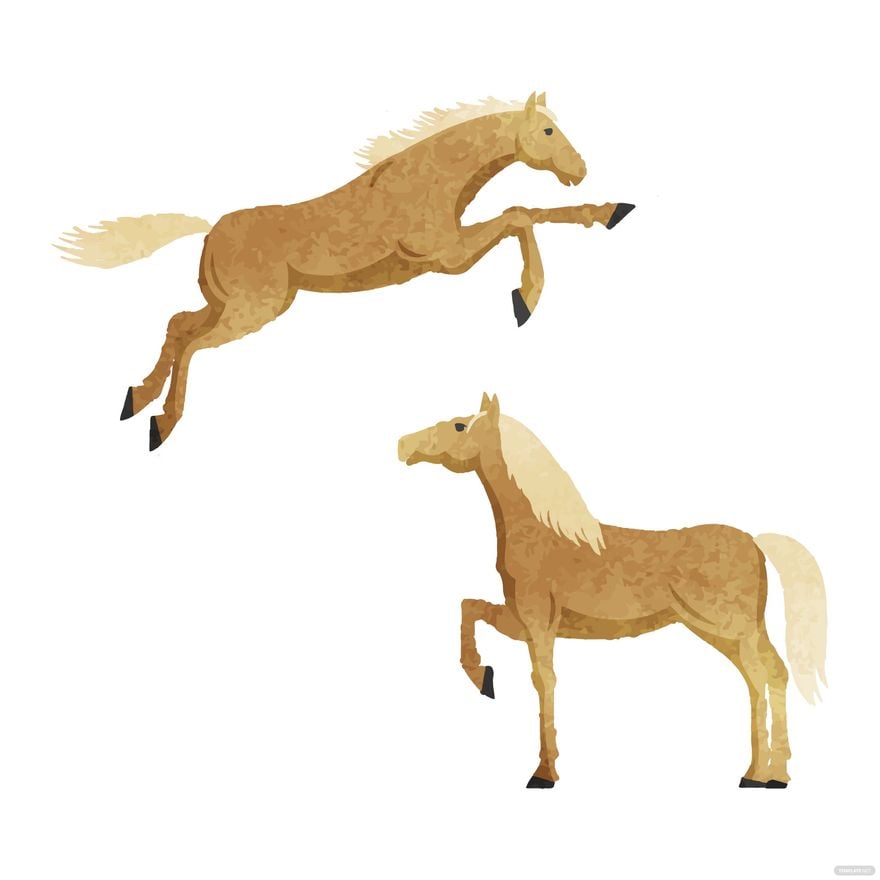Watercolor Horse Vector in Illustrator, EPS, SVG, JPG, PNG