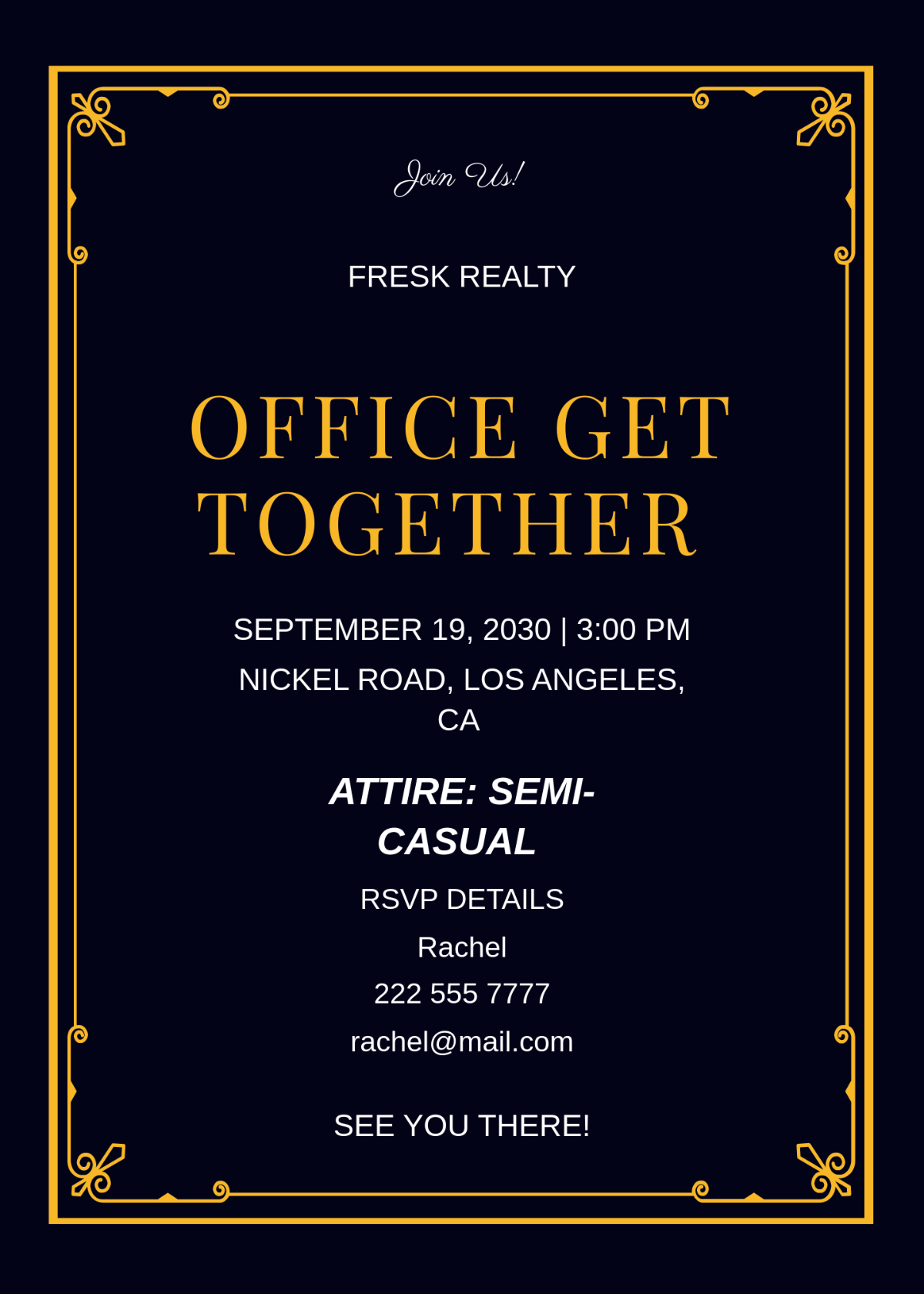 Office Get Together Invitation Template - Edit Online & Download