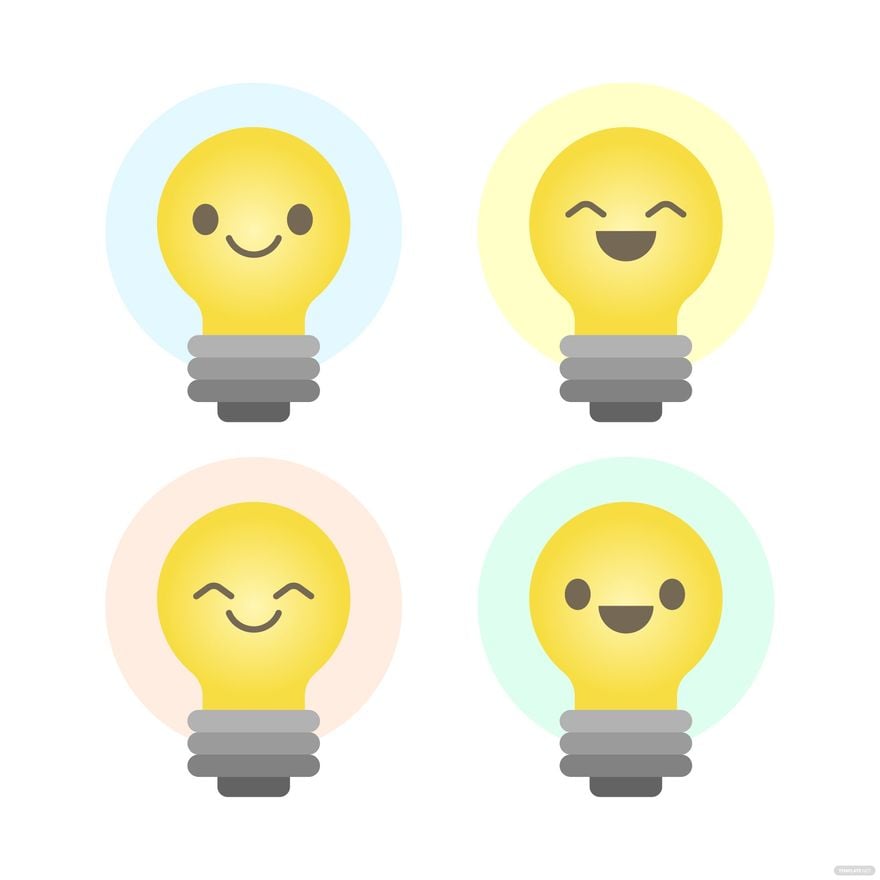 Free Light Bulb Smiley Vector in Illustrator, EPS, SVG, JPG, PNG