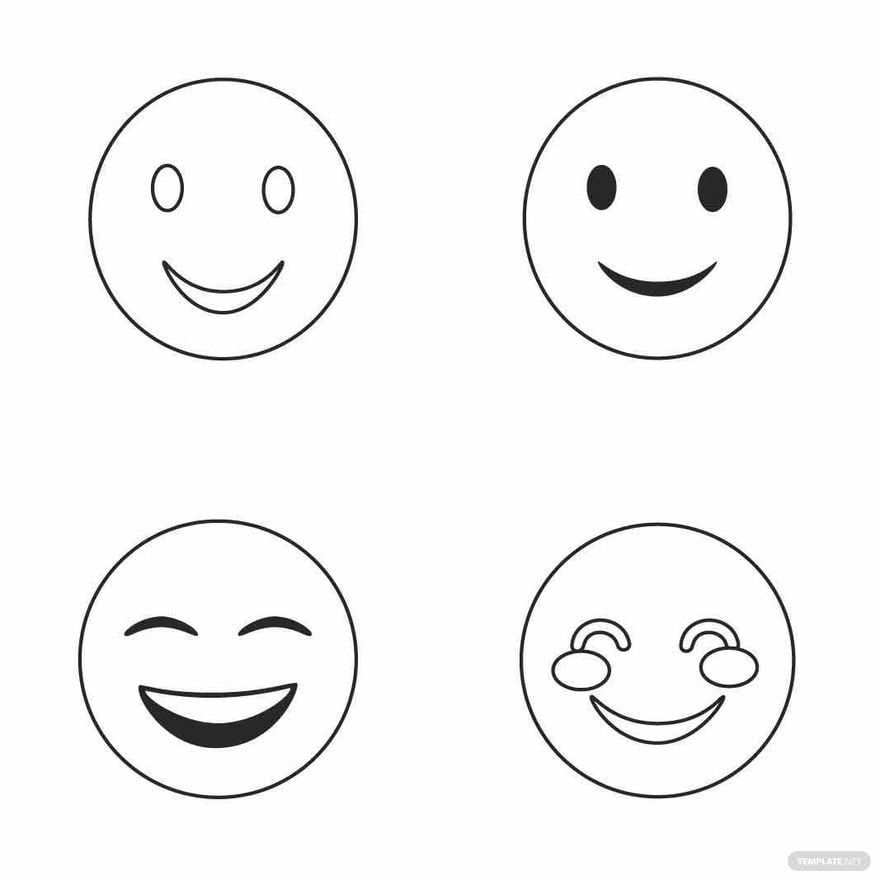 Smiley Outline Vector in Illustrator, EPS, SVG, JPG, PNG