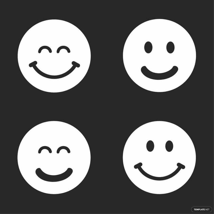 White Smiley Vector in Illustrator, EPS, SVG, JPG, PNG