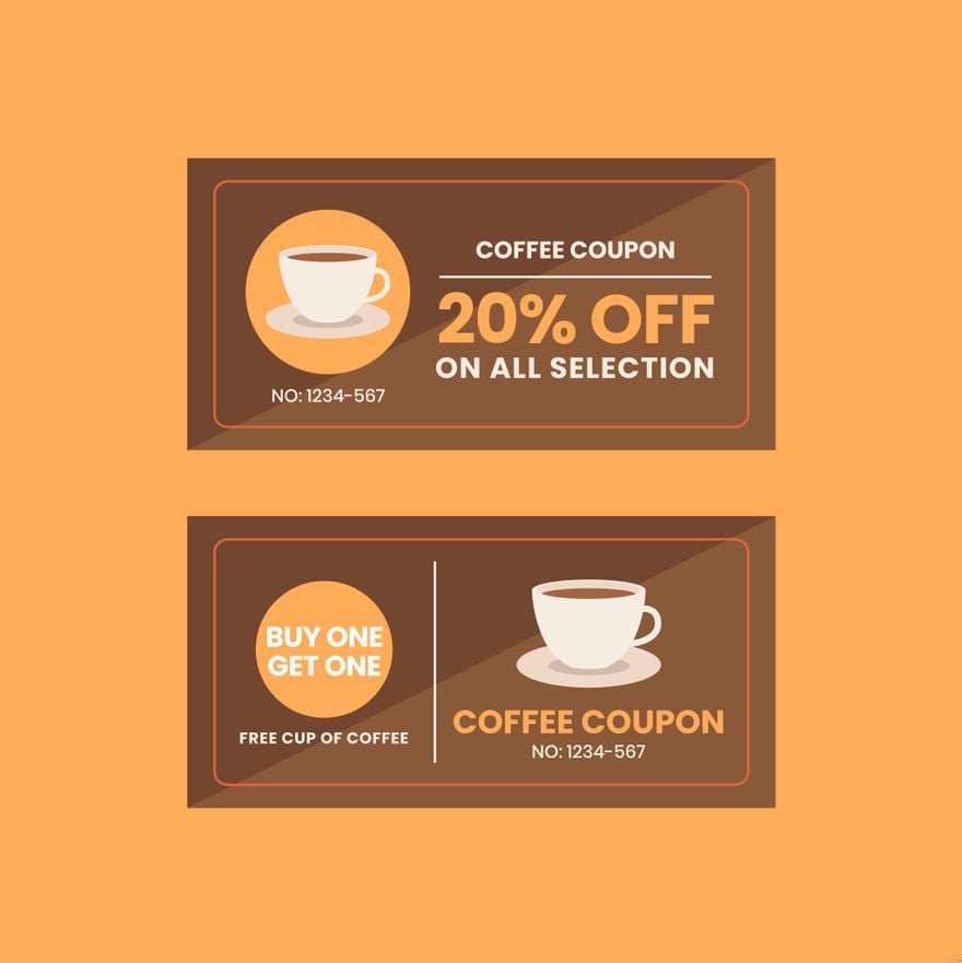 Free Coffee Coupon Illustration in Illustrator, EPS, SVG, JPG, PNG