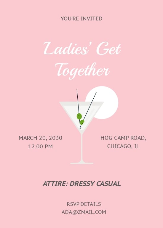 Ladies Get Together Invitation Template