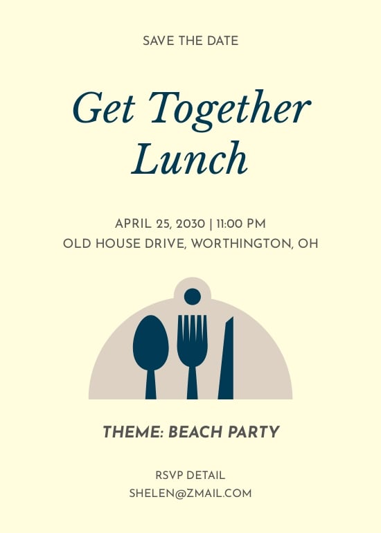 Free Get Together Lunch Invitation Template