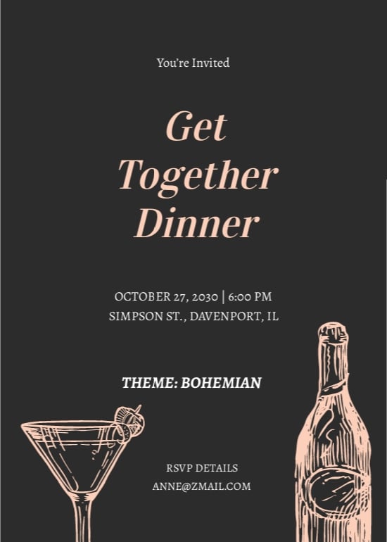 Free Get Together Dinner Invitation Template