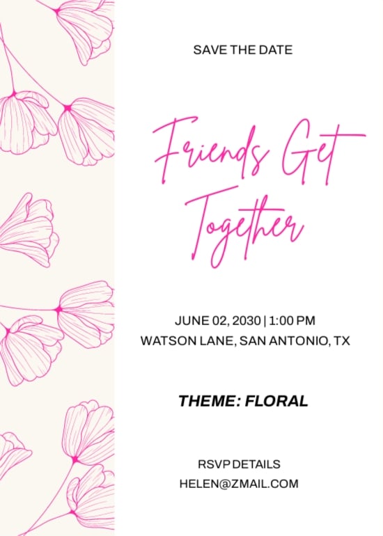 Free Friends Get Together Invitation Template